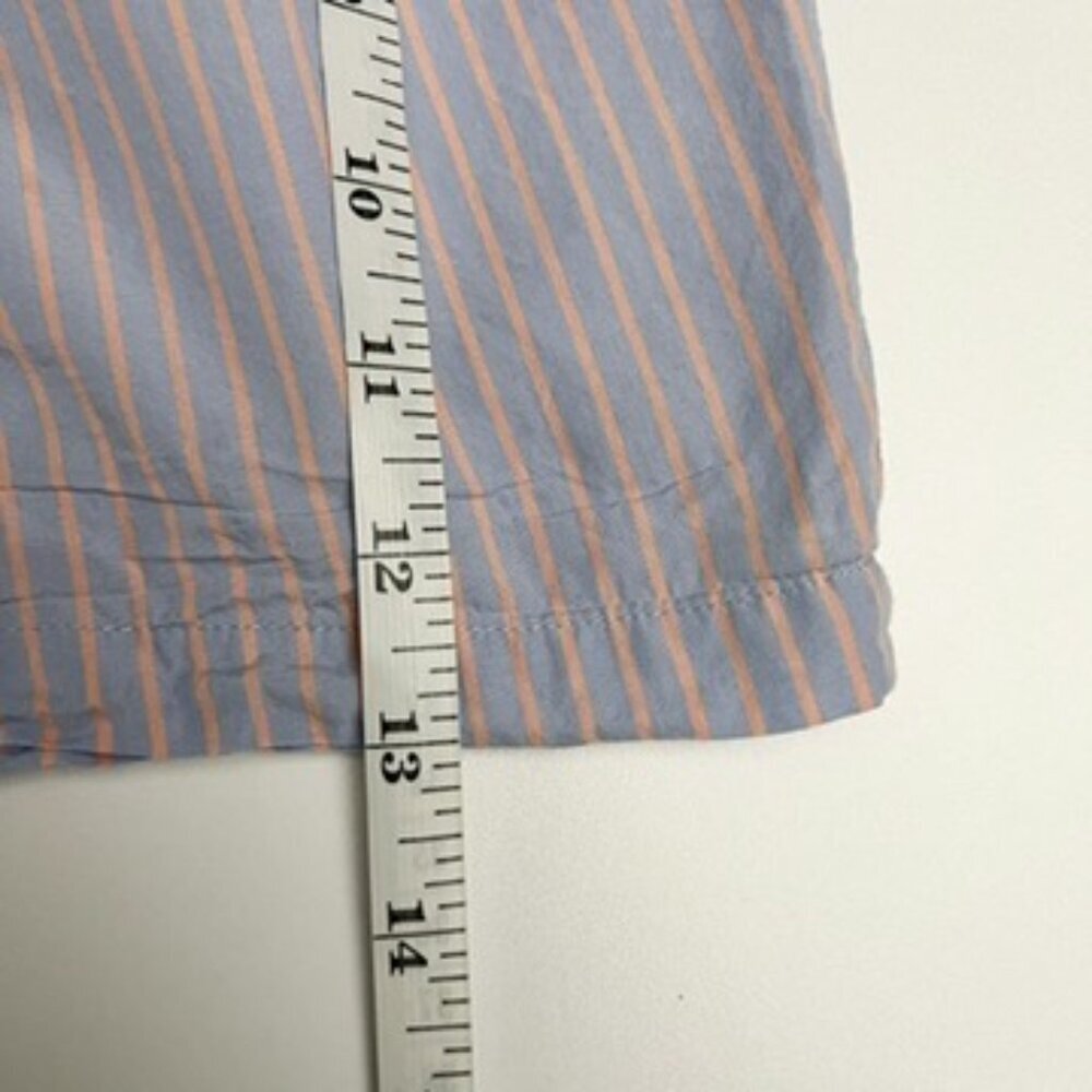 Reformation Willow Pajama Set Cropped Top Boxer Shorts Striped Blue Peach Size L - Picture 14 of 16